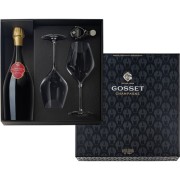 Champagne Gosset - Brut Grande Reserve in Geschenkverpackung mit 2 Gläsern und 1 Flaschenv - 0.75L